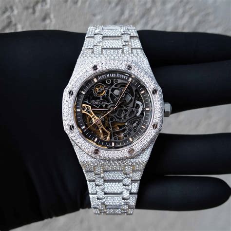 audemars piguet royal oak skeleton double balance|Audemars Piguet iced out skeleton.